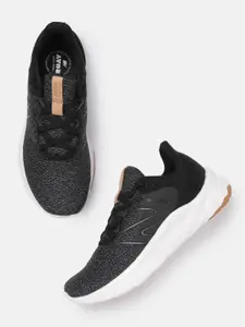 New Balance Men Black & Charcoal Grey ROAV Woven Design Running Shoes
