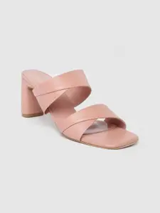 Inc 5 Women Pink Solid Open Toe Heels