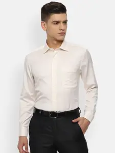 Louis Philippe Men Cream-Coloured Formal Shirt