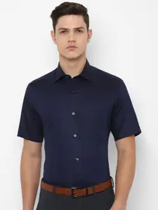 Louis Philippe Men Navy Blue Formal Shirt