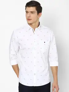 Louis Philippe Sport Men White Slim Fit Printed Casual Shirt