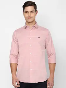 Allen Solly Men Pink Slim Fit Horizontal Striped Casual Shirt