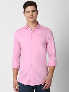 Peter England Men Pink Slim Fit Pure Cotton Casual Shirt