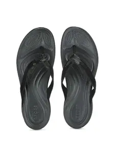Crocs Capri  Women Black Sequinned Flip-Flops