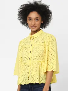 ONLY Women Yellow Casual Shirt