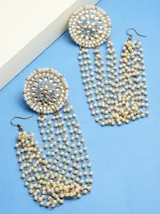 KARATCART Gold-Toned & White Classic Studs Earrings