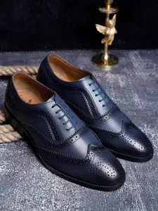 LOUIS STITCH Men Premium Leather Dual Tone Patina Brogue Shoes