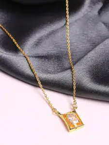 HOT AND BOLD Gold-Plated & White Studded Necklace