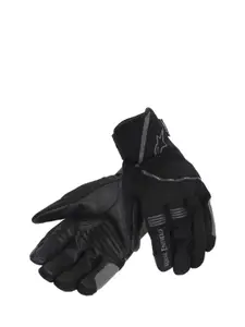 Royal Enfield Men Black & Grey Drystar Leather Riding Gloves