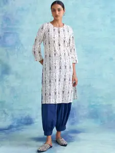 W The Folksong Collection Women White Printed Kurta
