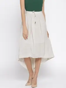 Global Desi Off-White Speckled High-low Skirt