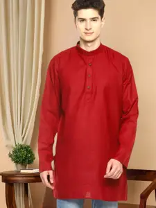 TATTVA Men Maroon Solid Kurta