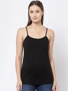YOONOY Black Solid Stretchable Camisole