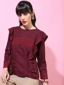 Tokyo Talkies Deep Burgundy Solid Top