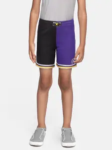 Converse Boys Black & Purple Colourblocked Shorts