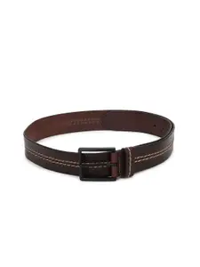 Van Heusen Men Brown Textured Leather Belt