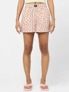 ONLY Women Pink Printed Shorts