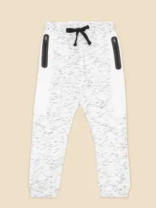 Pantaloons Junior Boys White & Black Abstract Joggers