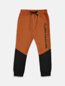Pantaloons Junior Boys Brown & Black Colourblocked Joggers