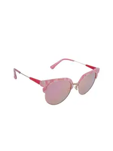 MARC LOUIS Women Pink Lens & Pink Round Sunglasses with Polarised and UV Protected Lens
