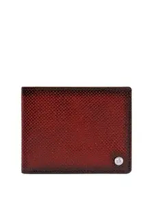 Eske Men Maroon Leather Two Fold RFID Wallet
