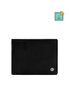 Eske Men Black Leather Two Fold Wallet