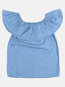 V-Mart Girls Blue Pure Cotton Top