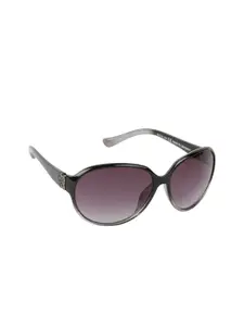 Scavin Women Grey Lens & Black Oval UV Protected Lens Sunglasses