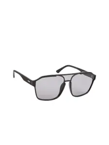 Scavin Men Grey Lens & Black Square Sunglasses with UV Protected Lens