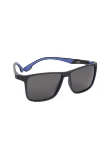 Scavin Men Grey Lens & Black Rectangle Sunglasses with Polarised Lens SCA S19902 BLU