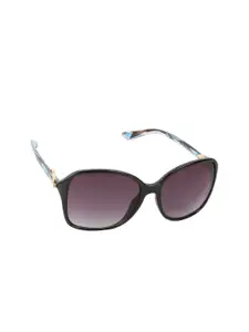 Scavin Women Purple Lens & Black Square Sunglasses with UV Protected Lens SCA S965 BLK