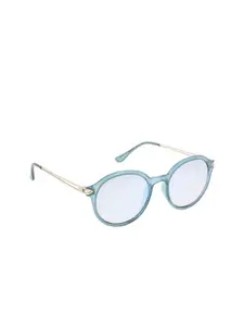 Scavin Women Mirrored Lens & Blue Round UV Protected Lens Sunglasses