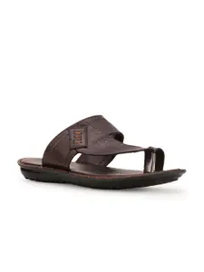 Bata Men Brown & Black Comfort Sandals