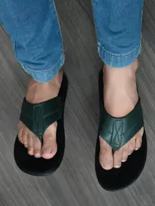 El Paso Men Green Faux Leather Sandals