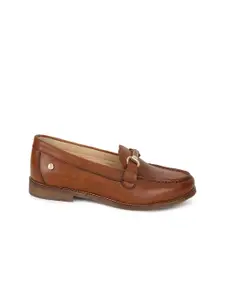 Hush Puppies Women Tan Leather Loafers