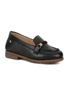 Hush Puppies Women Black Leather Loafers