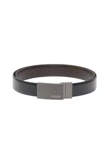 Calvadoss Men Black Textured PU Formal Belt