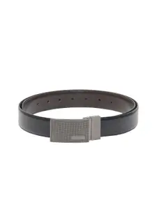 Calvadoss Men Black Textured PU Formal Belt