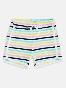 Pantaloons Junior Girls Multicoloured Cotton Striped Shorts