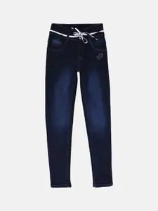 V-Mart Girls Blue Light Fade Cotton Jeans