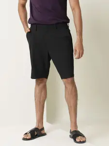 RARE RABBIT Men Black Slim Fit Shorts