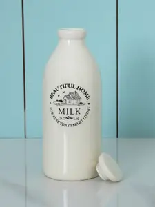 Home Centre Beige & Black Printed Ceramic Glossy Milk Bottle