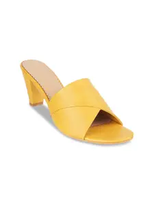 Mochi Yellow Block Sandals