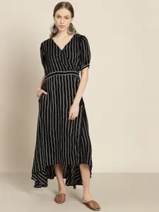 Sangria Black Striped Maxi Dress
