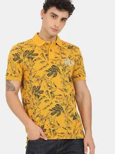 U.S. Polo Assn. Denim Co. U S Polo Assn Denim Co Men Yellow Floral Printed Cotton T-shirt