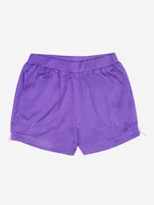 KiddoPanti Girls Violet Cotton Shorts