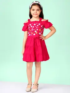 Naughty Ninos Pink Floral Fit & Flare Dress