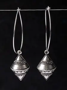 Voylla Silver-Plated Geometric Drop Earrings