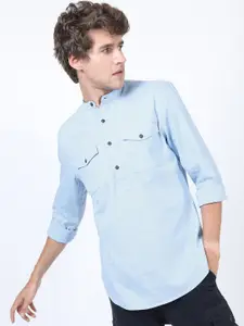 HIGHLANDER Men Blue Slim Fit Casual Shirt