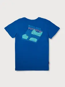 Gini and Jony Boys Blue Printed T-shirt
